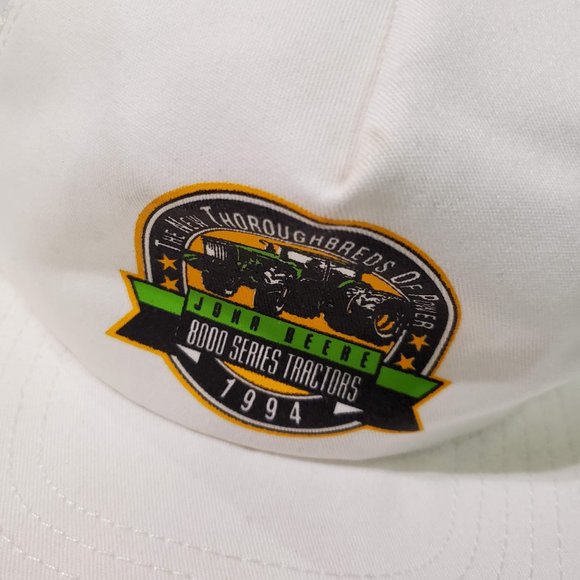 VINTAGE John Deere 1994 Men Hat One Size White Cap 8000 Series Tractors READ - Picture 2 of 5